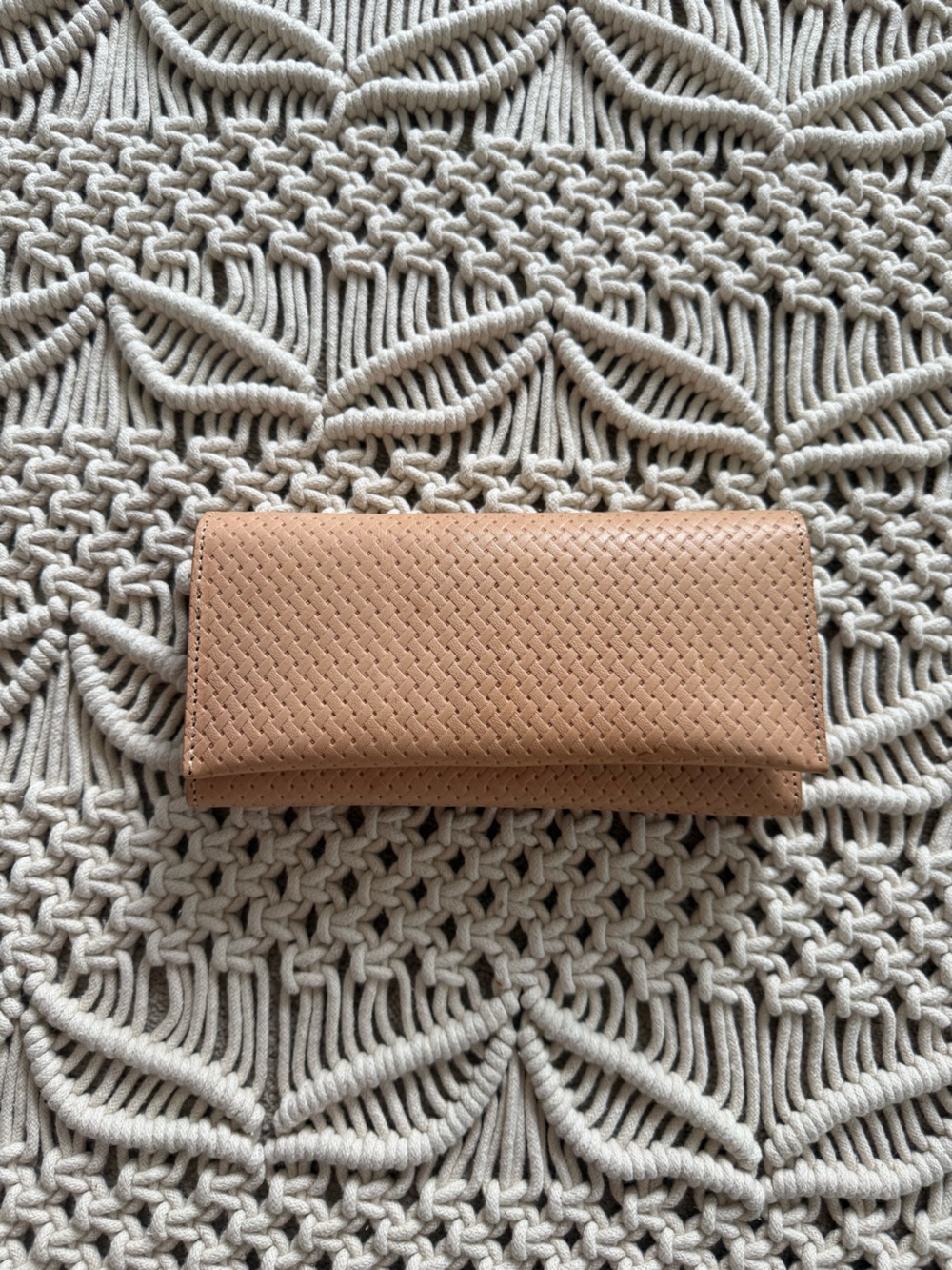 Able Tan Woven Leather wallet